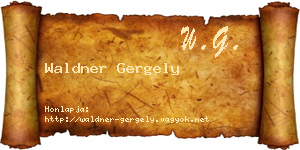 Waldner Gergely névjegykártya